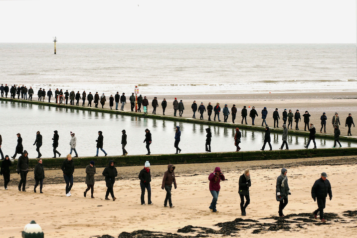 Hamish Fulton, Walk 2: Margate Sands, 2010. Photo: Dan Bass. Copyright Hamish Fulton / Maureen Paley, London.