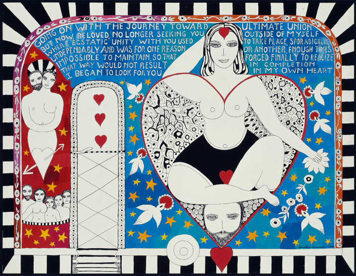 Dorothy Iannone, My Caravan, 1990. Private collection Jürgen und Anette Ruttmann. Photo: Ilona Ripke.