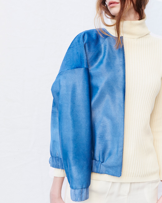 Turtleneck by Vintage, jacket by Lilly Ingenhoven and trousers by Gesine Försterling