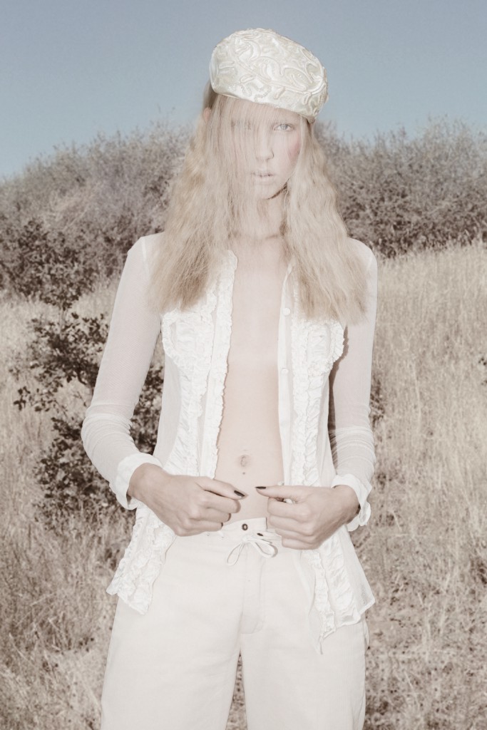 Hat - stylist own, top by Viktor & Rolf, pants by Ann de Meulenmeester