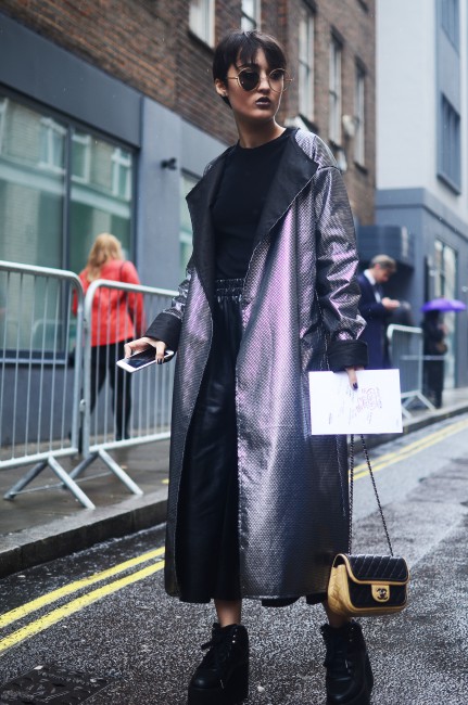 Blogger Kristen Loxx at LFW. Photography by Emma Matell