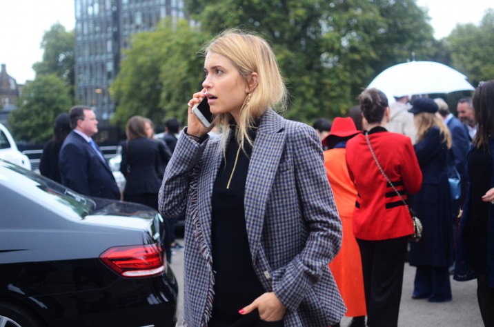 Stylist and bloggerPernille Teisbæk at LFW. Photography by Emma Matell