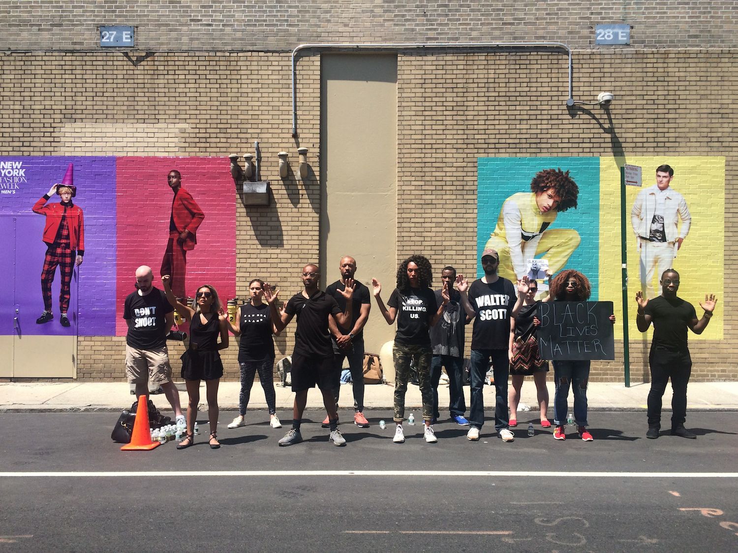 Black Lives Matter protest at Men's NYFW