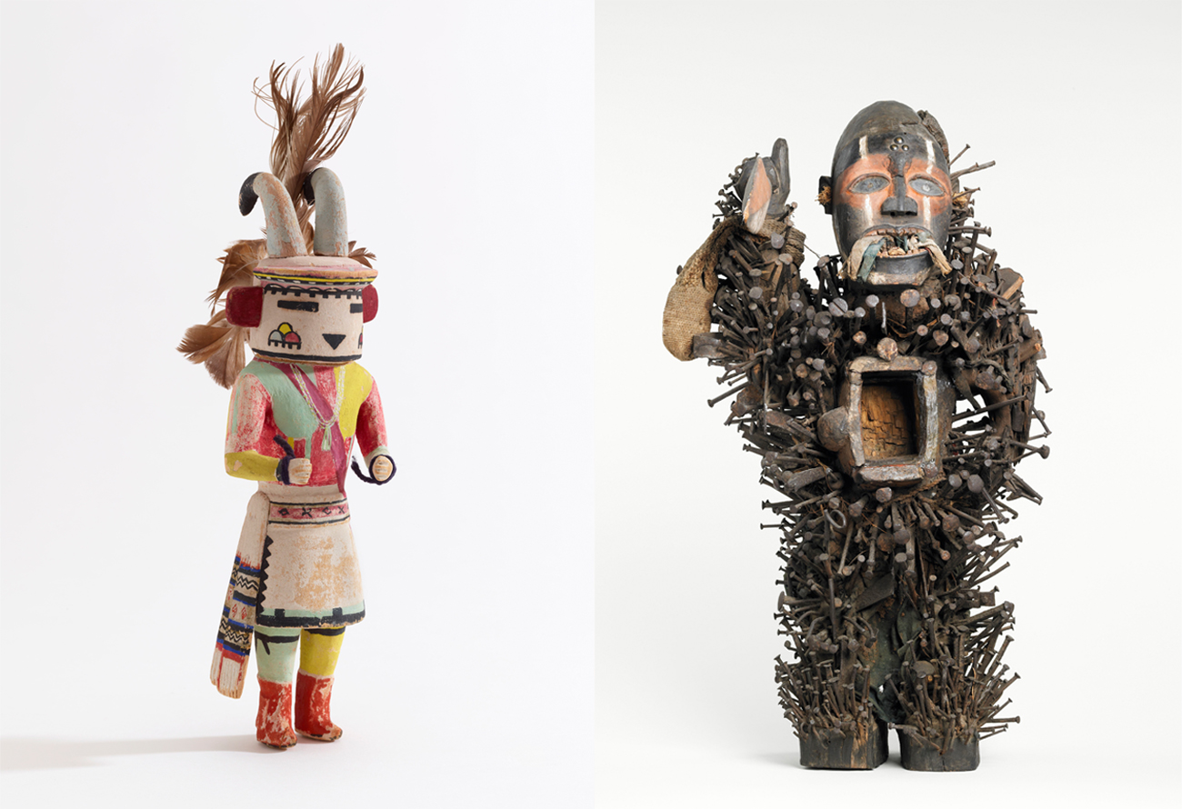 Uknown Artist, Mountain Sheep Katsina and Unkown Artist, Force Figure